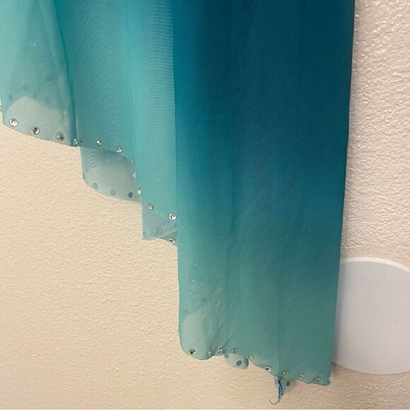 WEISSMAN solo Dance costume lyrical teal rhinestone Love In The Dark 14888 MC - Picture 8 of 14